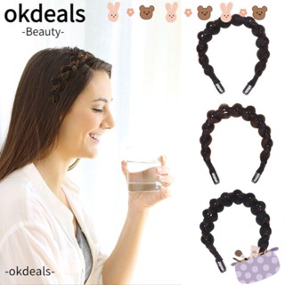 Okdeals ที่คาดผมสังเคราะห์ แบบถัก กันลื่น สําหรับผู้หญิง