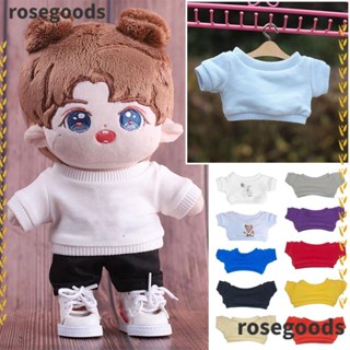 Rosegoods1 เสื้อกันหนาว ผ้าฝ้าย คุณภาพสูง สําหรับตุ๊กตา 20 ซม.