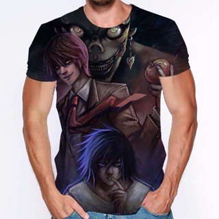 ใหม่ เสื้อยืดลําลอง แขนสั้น พิมพ์ลาย Death Note สไตล์สตรีท ฮิปฮอป สําหรับผู้ชาย 2022