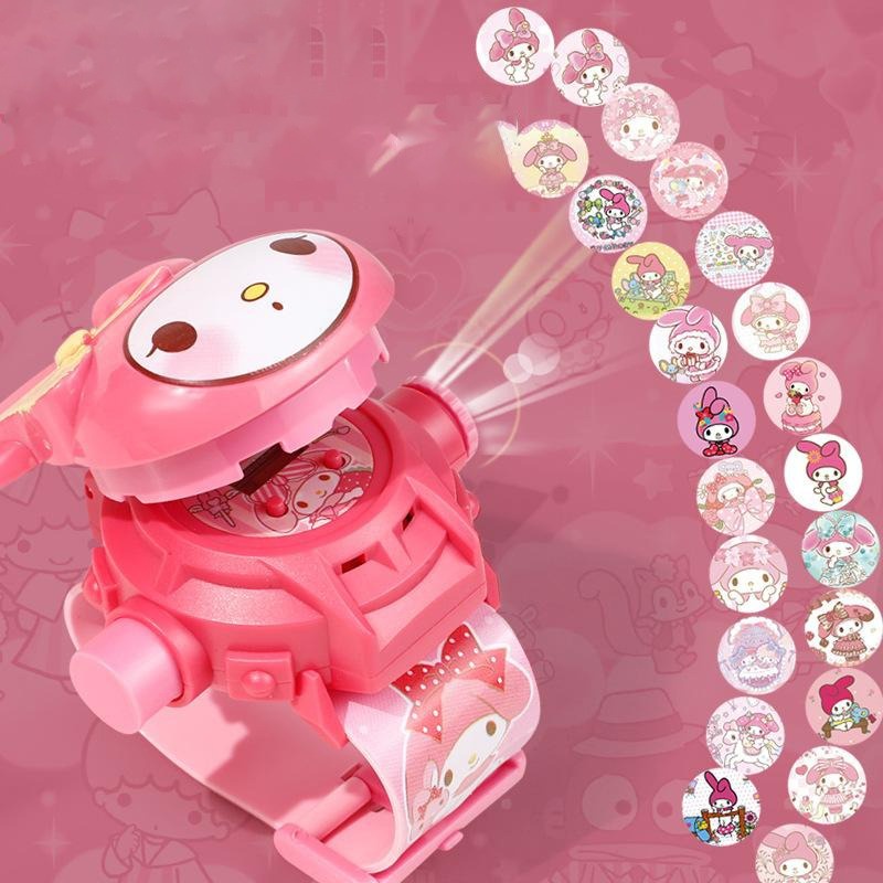24 ฟิกเกอร์ Kulomi Melody ฟิกเกอร์การ์ตูน อะนิเมะ นาฬิกาพลิก โปรเจคเตอร์ เด็ก 3D นาฬิกาฉายภาพการ์ตูน นาฬิกาอิเล็กทรอนิกส์ นาฬิกาของขวัญวันเกิด