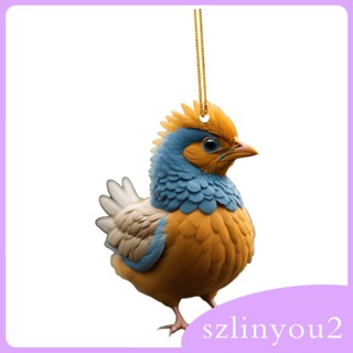 [szlinyou2] พวงกุญแจอะคริลิค จี้การ์ตูนไก่ สําหรับแขวนตกแต่งประตูวันเกิด เทศกาลปีใหม่