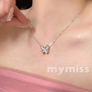 Mymiss1- สร้อยคอโซ่ จี้คริสตัล รูปผีเสื้อ เครื่องประดับ สําหรับผู้หญิง และเด็กผู้หญิง