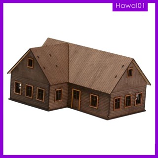 [Hawal] ของเล่นตัวต่อ รูปบ้านทิวทัศน์ สเกล Oo 3D สไตล์ยุโรป 1/72 DIY สําหรับฉากโต๊ะทราย