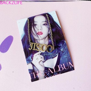 Back2life สร้อยคอโซ่สเตนเลส จี้ตัวอักษร JISOO LISA ROSE ของขวัญ สไตล์ฮิปฮอป สําหรับผู้หญิง