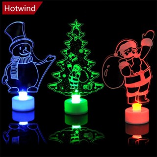 Hotwind โคมไฟกลางคืน รูปต้นคริสต์มาส ซานตาคลอส สโนว์แมน สีสันสดใส สําหรับตกแต่งโต๊ะ P8Q3