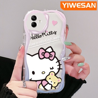 เคสมือถือ แบบนิ่ม แบบใส ลายการ์ตูนแมว หมี กันกระแทก สําหรับ Samsung A04 A04E M04 F04