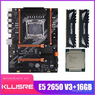 Kllisre ชุดเมนบอร์ดคอมโบ LGA 2011-3 Xeon E5 2650 V3 CPU X 8GB =16GB 2666MHz หน่วยความจํา DDR4 2 ชิ้น