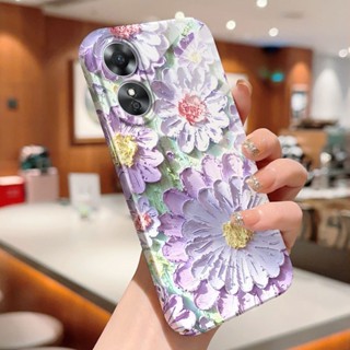 เคสโทรศัพท์มือถือ ฟิล์มกันรอยกล้อง ลายการ์ตูนดอกไม้ สําหรับ OPPO A16 A16s A16e A16k A54s A54 A36 A76 A96 A52 A72 A92