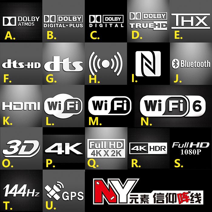 สติกเกอร์โลหะ Dolby WIFI6 4K HD 1080P 144hz สําหรับติดตกแต่งโทรศัพท์มือถือ คอมพิวเตอร์ โน๊ตบุ๊ค