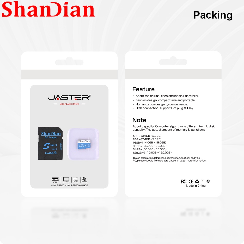 Shandian การ์ดหน่วยความจําคุณภาพสูง 128GB Class 10 การตรวจสอบภายนอก 8GB หุ่นยนต์ UAV สมาร์ทการ์ด SD 16GB กล้อง TF การ์ด 32GB Tachograph การ์ดแฟลช 64GB