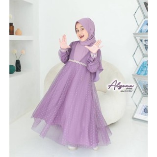 - Aliona Dress Kids Gamis Muslim Girls ความรับผิดชอบ Matt Tille Mix Tille Dot Premium Lebaran