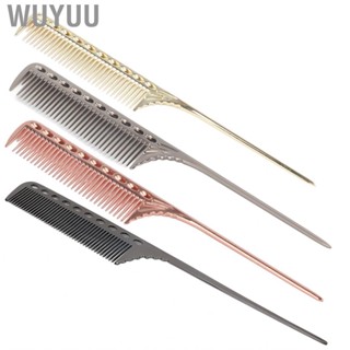 Wuyuu Salon Rat Tail Hair Comb Men Women Styling Pro Barber Aluminum Metal