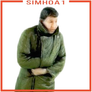 [Simhoa1] โมเดลฟิกเกอร์เรซิ่น 1/87 สีเขียว สําหรับตกแต่งบ้านตุ๊กตา