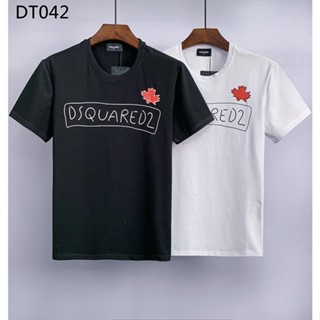 เสื้อยืดแขนสั้นลําลอง ผ้าฝ้าย พิมพ์ลายตัวอักษร Dsquared2 แฟชั่นเรียบง่าย สําหรับผู้ชาย D2