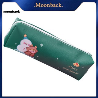 &lt;moonback&gt; กระเป๋าดินสอ ลายคริสต์มาส หลากสี มีซิป ปิด สําหรับผู้หญิง เดินทาง แต่งหน้า