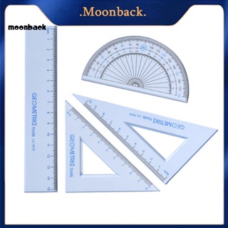 &lt;moonback&gt; ไม้โปรแทรกเตอร์ ทรงสามเหลี่ยม เรขาคณิต สําหรับวาดภาพ วัดคณิตศาสตร์ 4 ชิ้น