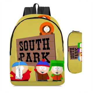 South PARK กระเป๋าเป้สะพายหลัง ลายการ์ตูน สองชิ้น สําหรับเด็กนักเรียน