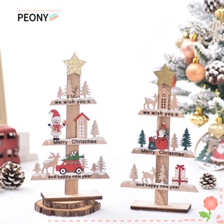 Peonypavilion จี้ไม้ รูปซานตาคลอส กวาง สําหรับตกแต่งต้นคริสต์มาส