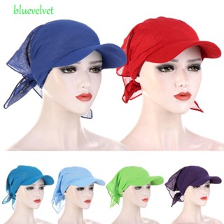 Bluevelvet หมวกบังแดด ผ้าพันคอ กันแดด กันลม สีพื้น สําหรับผู้หญิง