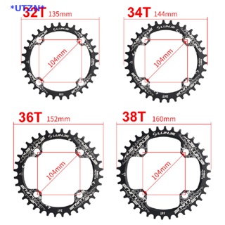 Utzn&gt; ใหม่ ใบจานหน้า 104BCD ทรงกลม 32 34 36 38 40 T กว้าง น้ําหนักเบา สําหรับจักรยานเสือภูเขา 104 BCD