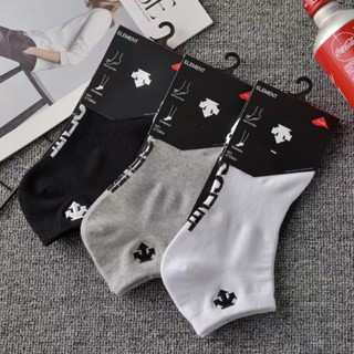 ใหม่ ถุงเท้ากีฬา ผ้าฝ้าย ปักลายโลโก้ Descente คุณภาพสูง ใส่สบาย ระบายอากาศ ไร้กลิ่น สําหรับผู้ชาย ผู้หญิง ใส่เล่นกอล์ฟ กลางแจ้ง