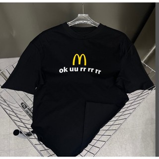 ❤ เสื้อยืดแขนสั้นลําลอง พิมพ์ลาย High Street McDonalds สําหรับผู้ชาย และผู้หญิง