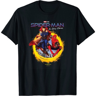 เสื้อยืดแขนสั้นเสื้อยืดผ้าฝ้ายพรีเมี่ยม เสื้อยืด พิมพ์ลาย Marvel Spider-Man No Way Home Spidey Doctor Strange สําหรับผู้