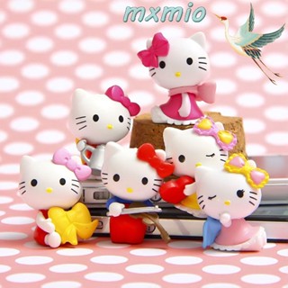 Mxmio โมเดลฟิกเกอร์พีวีซีรูปการ์ตูนแมว Hello Kitty 6 ชิ้น/ชุดสําหรับเด็ก