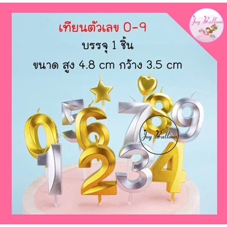 เทียนตัวเลข 0-9 สีทอง ขนาดสูง 4.8 cm เทียนวันเกิด เทียน Happy Birthday เทียนปักเค้ก (ส่งเร็วจากกรุงเทพ) เทียนอายุ