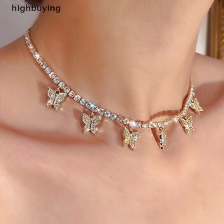 [highbuying] สร้อยคอโซ่ทอง จี้ผีเสื้อ ประดับพลอยเทียม สไตล์พังก์ เรโทร เครื่องประดับแฟชั่น สําหรับผู้หญิง พร้อมส่ง