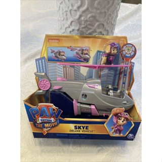 ฟิกเกอร์ Paw Patrol The Movie Skye Deluxe Vehicle พร้อม Nickelodeon ของเล่นสําหรับเด็ก