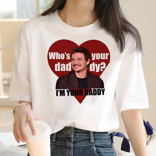 เสื้อท็อป พิมพ์ลายกราฟฟิค Pedro Pascal สไตล์สตรีท สําหรับผู้หญิง