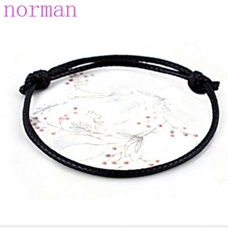 Norman สร้อยข้อมือ แฮนด์เมด สไตล์เรียบง่าย สีแดง และสีดํา สําหรับผู้หญิง และผู้ชาย