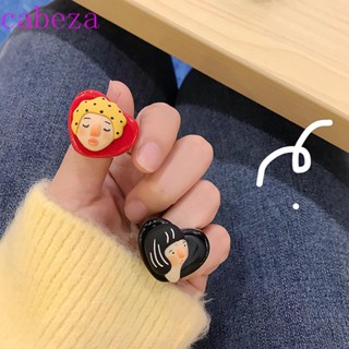 Cabeza แหวนแฟชั่นลายการ์ตูนน่ารักสําหรับผู้หญิง