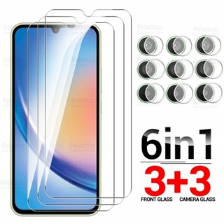 6in1 ฟิล์มกระจกนิรภัยกันรอยหน้าจอกล้อง สําหรับ Samsung Galaxy A34 5G Sumsung A 34 34A SM-A346B 2023