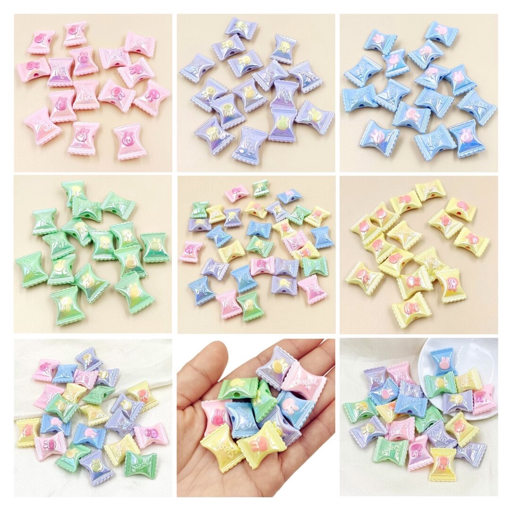 จี้ลูกปัด รูปกระต่าย ชุบ UV สองสี แฮนด์เมด DIY 5 ชิ้น - รูปที่ 3