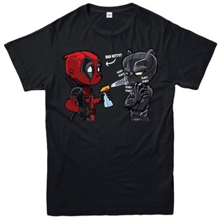 ใหม่ เสื้อยืดคอกลม ผ้าฝ้าย 100% พิมพ์ลาย Deadpool Bad Little Kitty Panther แฟชั่นฤดูใบไม้ร่วง ฤดูหนาว สําหรับผู้ชาย【ไซซ์ 2T-4XL-5XL-6XL】gildan 546950