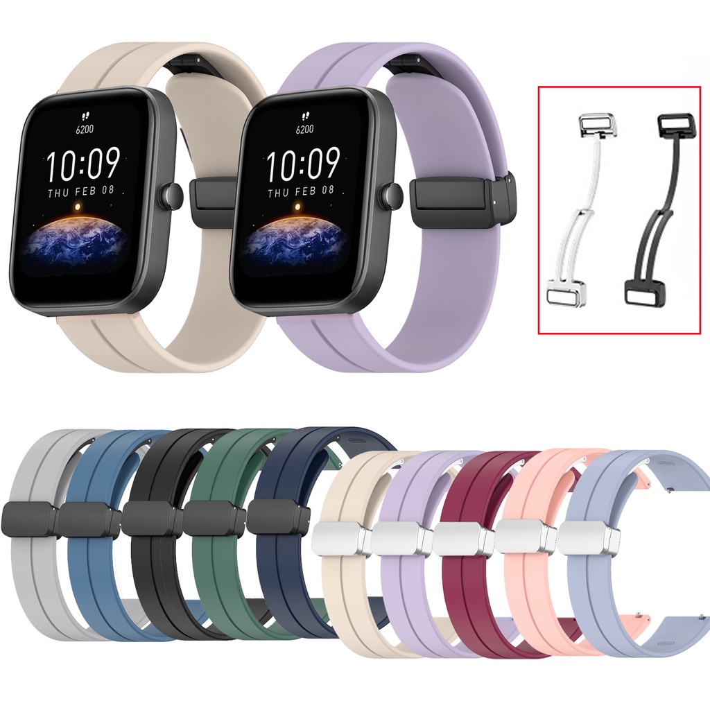 สายนาฬิกาข้อมือซิลิโคน 20 มม. สีแคนดี้ สําหรับ Huami Amazfit Bip3 Bip 3 Lite S U Pro