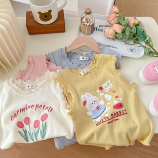 พร้อมส่ง ใหม่ เสื้อยืด ผ้าฝ้ายแท้ แบบบาง ลายการ์ตูน สไตล์เกาหลี ญี่ปุ่น แฟชั่นฤดูร้อน สําหรับเด็กผู้หญิง 2023