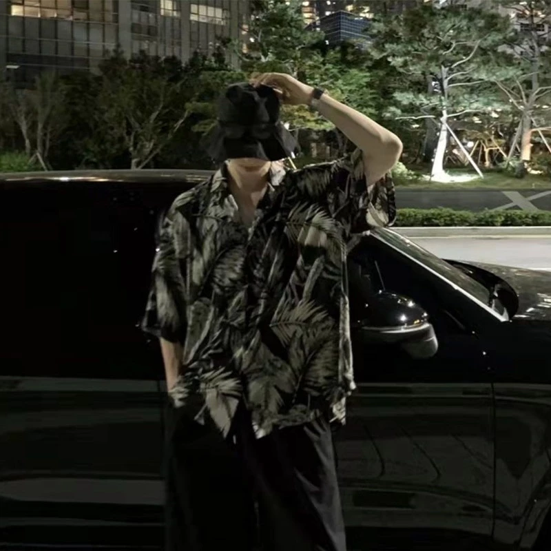 EHeach เสื้อเชิ้ตฮาวายลายดอกไม้แขนสั้นผู้ชาย thumbnail 8