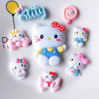 8 ชิ้น น่ารัก สีฟ้า Hello Kitty ชุด Cros Jibitz  Charm แตะ อุปกรณ์เสริมตกแต่ง