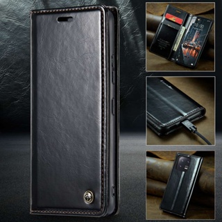 Caseme เคสโทรศัพท์หนัง PU ฝาพับ พร้อมช่องใส่บัตร และขาตั้ง สไตล์วินเทจ สําหรับ Xiaomi Mi 13 Pro 5G Mi13 5G