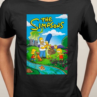 The Simpsons Homer Bart Marge Lisa Burn Ned Flanders US Cartoon Short Sleeve O-Neck T-Shirt Men Fashion Kid shirt_02