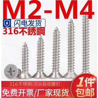 (((M2-M4) สกรูสเตนเลส 316 แบบแบน M2M2.6M3M3.5M4