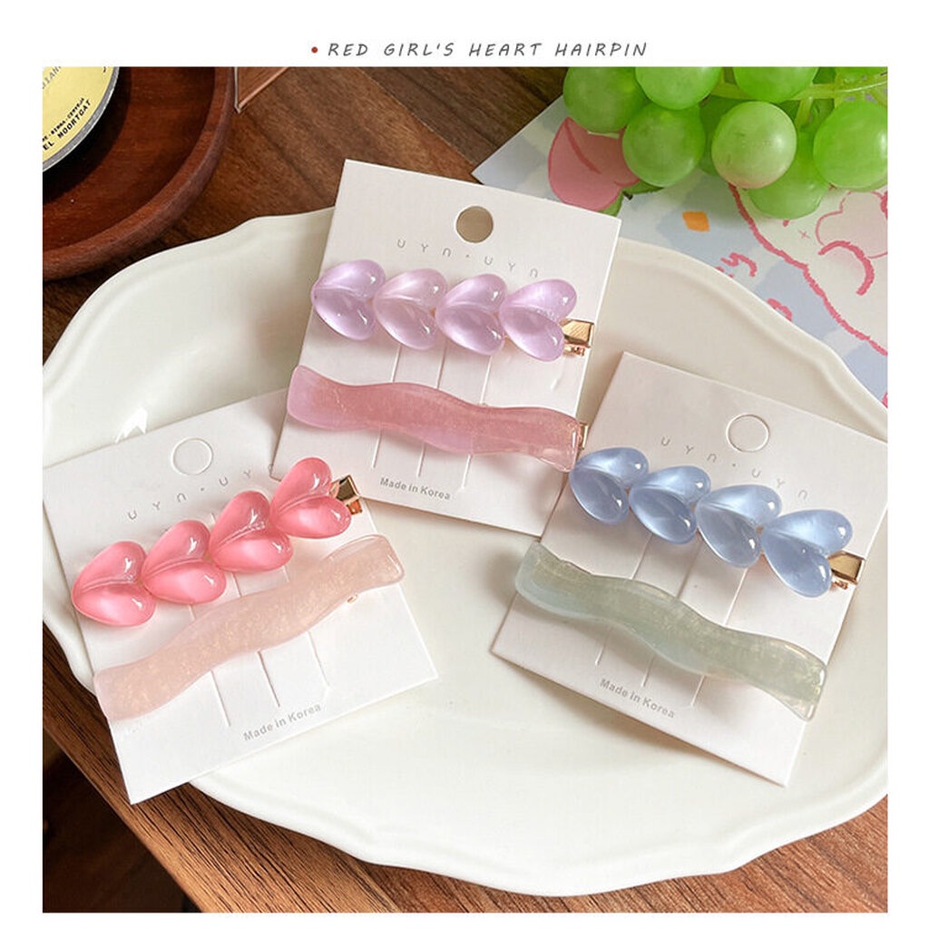 MYPINK กิ๊บ กิ๊บติดผม หัวใจ สีหวาน สีสวย สีสดใส แพ็ก 2 ชิ้น