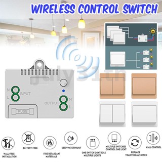 แผงสวิตช์ไฟไร้สาย ควบคุมด้วยตนเอง ไม่มีแบตเตอรี่ สําหรับติดผนัง