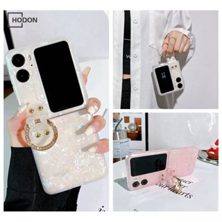 เคสโทรศัพท์มือถือแบบแข็ง ฝาพับ พร้อมแหวนขาตั้ง หลากสี สําหรับ OPPO Find N2 Flip n2flip