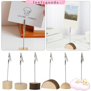 LANFY 1PC DIY Clamps Stand Home Decor Photos Clips Place Card Paper Clamp Wooden Fashion Memorandum Message Folder Square Shape Table Numbers Holder