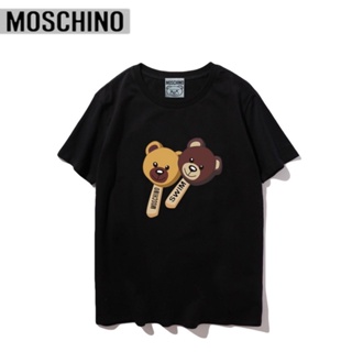 เสื้อยืดผ้าคอตตอน เสื้อยืดผ้าฝ้าย เสื้อยืดถูกๆ Moschino &lt; Tag+Collar Label &gt;