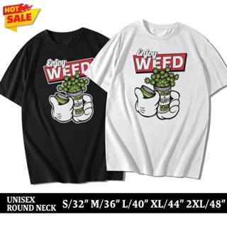 VYF  เสื้อยืดคอกลม Cotton 100% สกรีนลายกัญชา WEED Micky Hand (แขนสั้น)